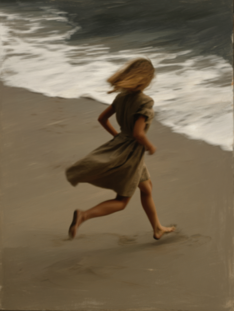 Girl Running on Beach