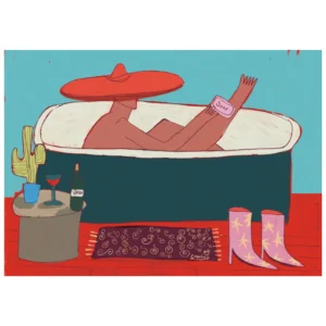 cowboy in the bath.