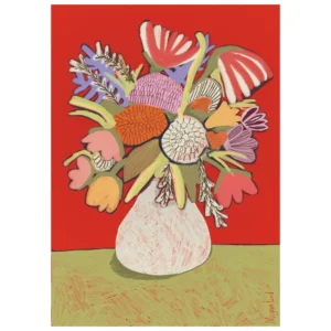 flowers in a white vase.
