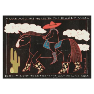 a man and his horse.